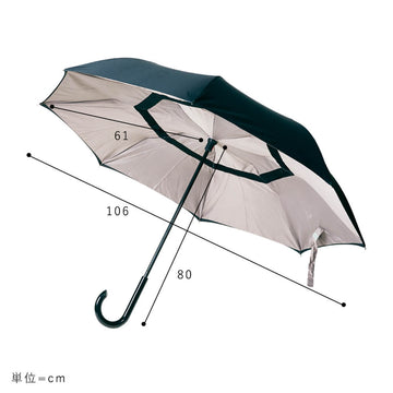 Ｐａｒａｐｌｕ（パラプル）　晴雨兼用　逆さに開く２重傘　晴雨兼用　晴雨　折りたたみ　濡れない傘　濡らさない傘　逆さ傘　逆さま傘　自立する傘　２重傘　Ｌａｄｙ’ｓ　ｍｅｎｓ　男性用　女性用　傘　雨傘　日傘　かさ　カサ　アンブレラ　ｕｍｂｒｅｌｌａ　ナチュラ