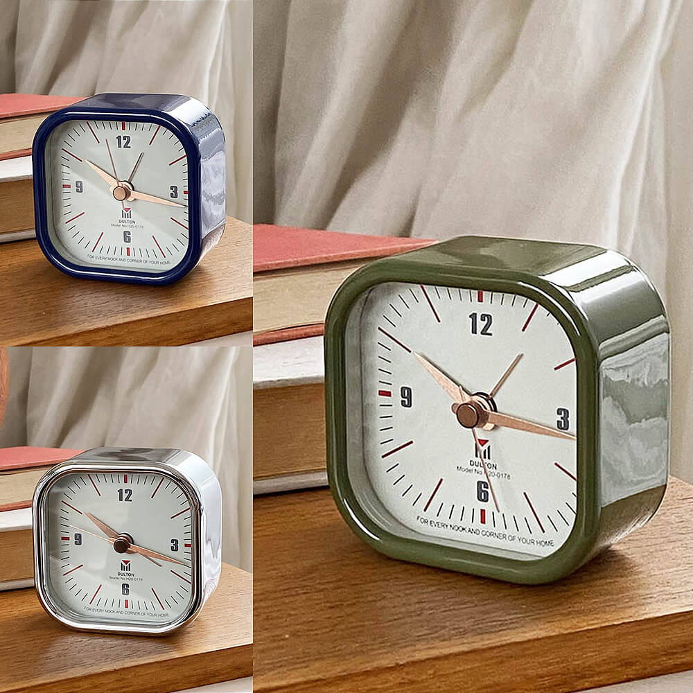 スクエア　アラーム　クロック　ダルトン　クロック　時計　置き時計　置時計　おしゃれ　シンプル　アメリカン　レトロ　ポップ　ナチュラル　シンプル　北欧　レトロ　西海岸　ミッドセンチュリー　ｍｅｇｌａｓ　メグラス