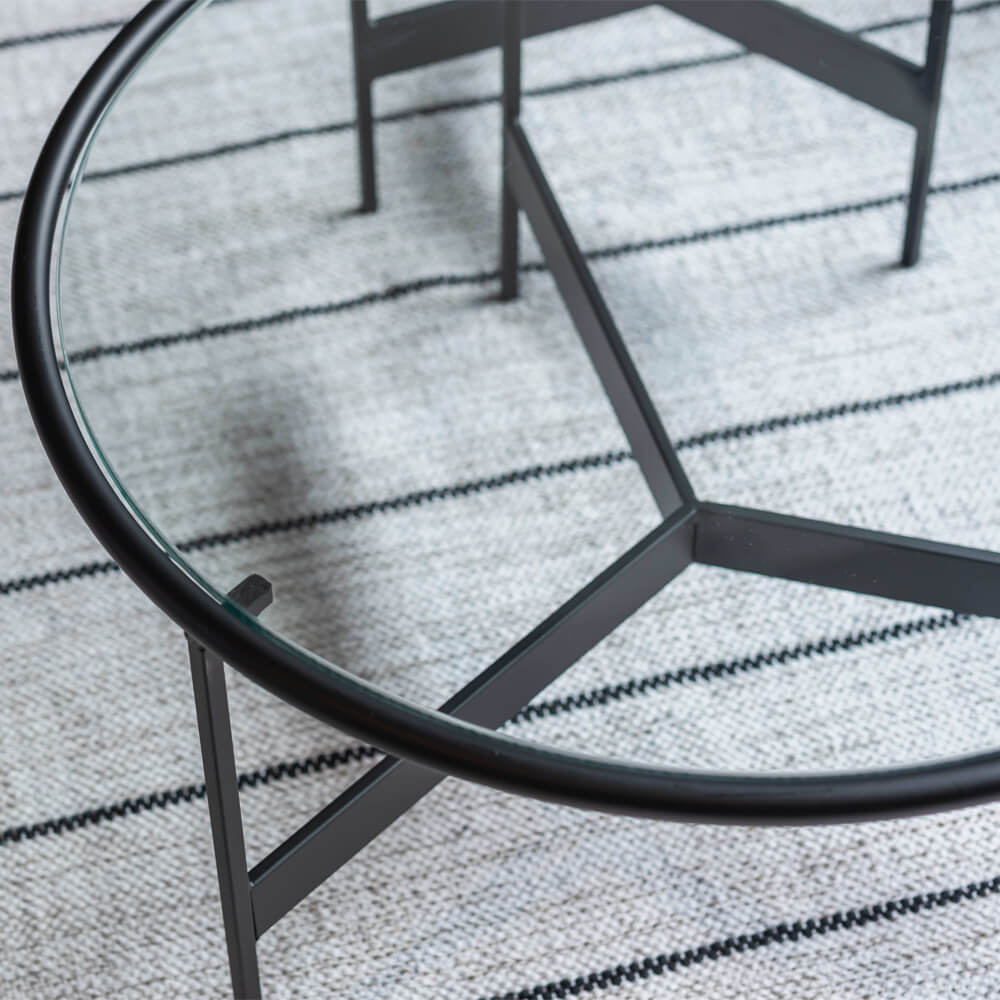 Ｔｉｎｇｅｒ（ティンガー）ラウンドガラステーブルＬテーブルガラステーブルラウンドテーブル丸ガラスローテーブルセンターテーブルアイアイン室内おしゃれシンプル異素材ナチュラルシンプル北欧レトロ西海岸ミッドセンチュリーｍ