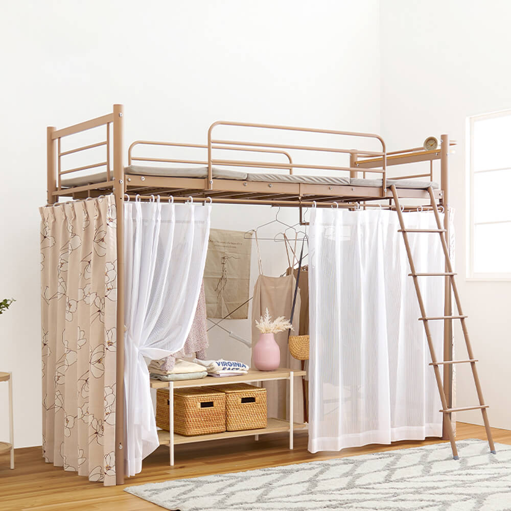 ロフトベッド　高さ１８４ｃｍ　ロフトベッド　シングル　カーテンを取り付けられるロフトベッド　ロータイプ　ベッドフレームのみ　パイプ　シングルサイズ　ベッド　ベット　コンセント付き　パイプベッド　２ｗａｙ　ハンガーポール　ベッド下