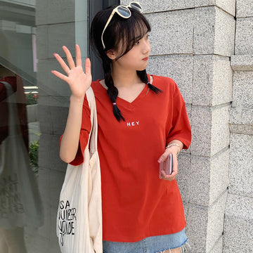 英字刺繍肩見せカットソー 春夏新作 韓国ファッション