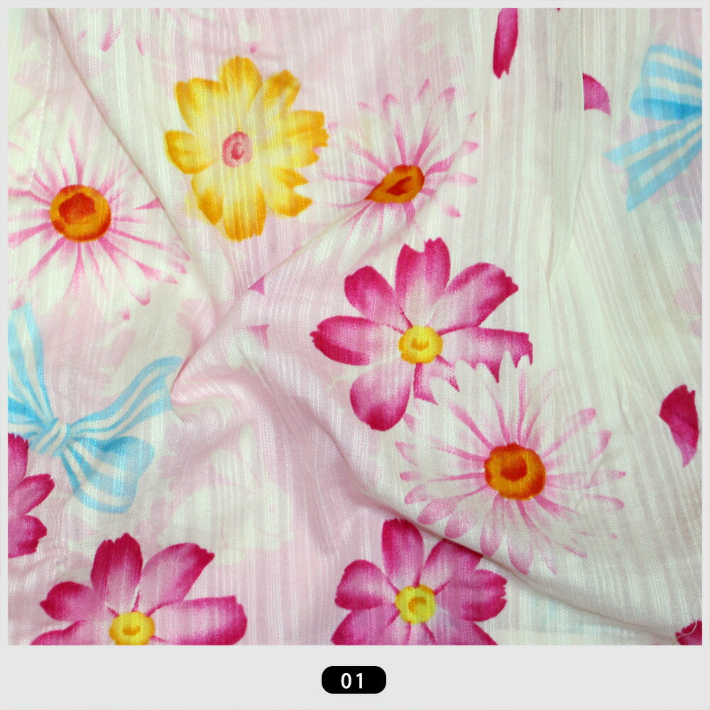 子供甚平　女の子甚平　甚平パジャマ　部屋着　パジャマ　１００　１１０　１２０　花柄　ピンク　送料無料